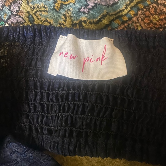 New Pink rave wear. Navy blue with rhinestones. Top with detached sleeves - Picture 5 of 7